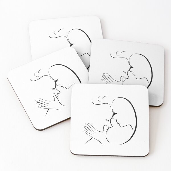 Item preview, Line Art of a Feminine and Masculine Profiles designed and sold by kallydru.