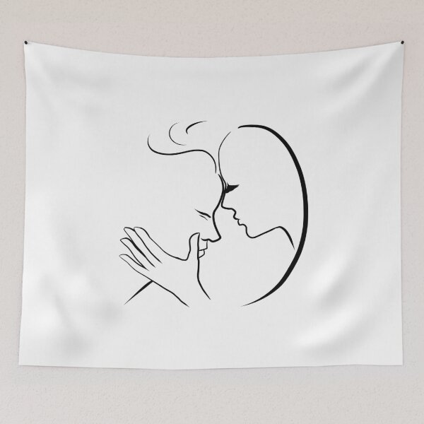 Item preview, Line Art of a Feminine and Masculine Profiles designed and sold by kallydru.