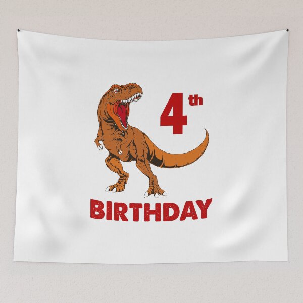 Item preview, 4th birthday with dinosaur designed and sold by AllShirts21.