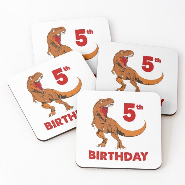 Item preview, 5th birthday with dinosaur designed and sold by AllShirts21.