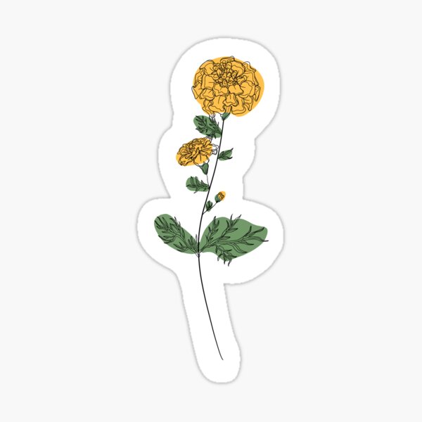 Marigold Flower Sticker Sheet — Studio Chamisa