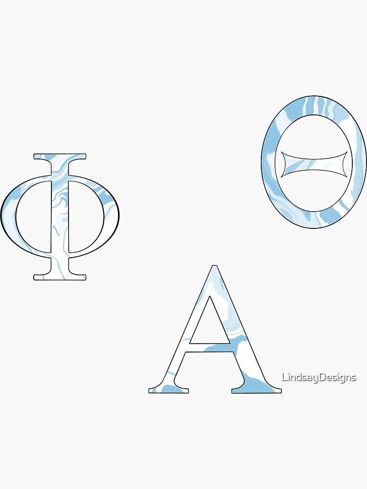 "Random Greek letter sticker pack blue marble tie dye" Sticker for Sale