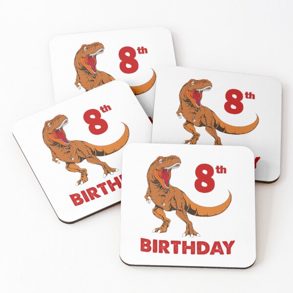 Item preview, 8th birthday with dinosaur designed and sold by AllShirts21.