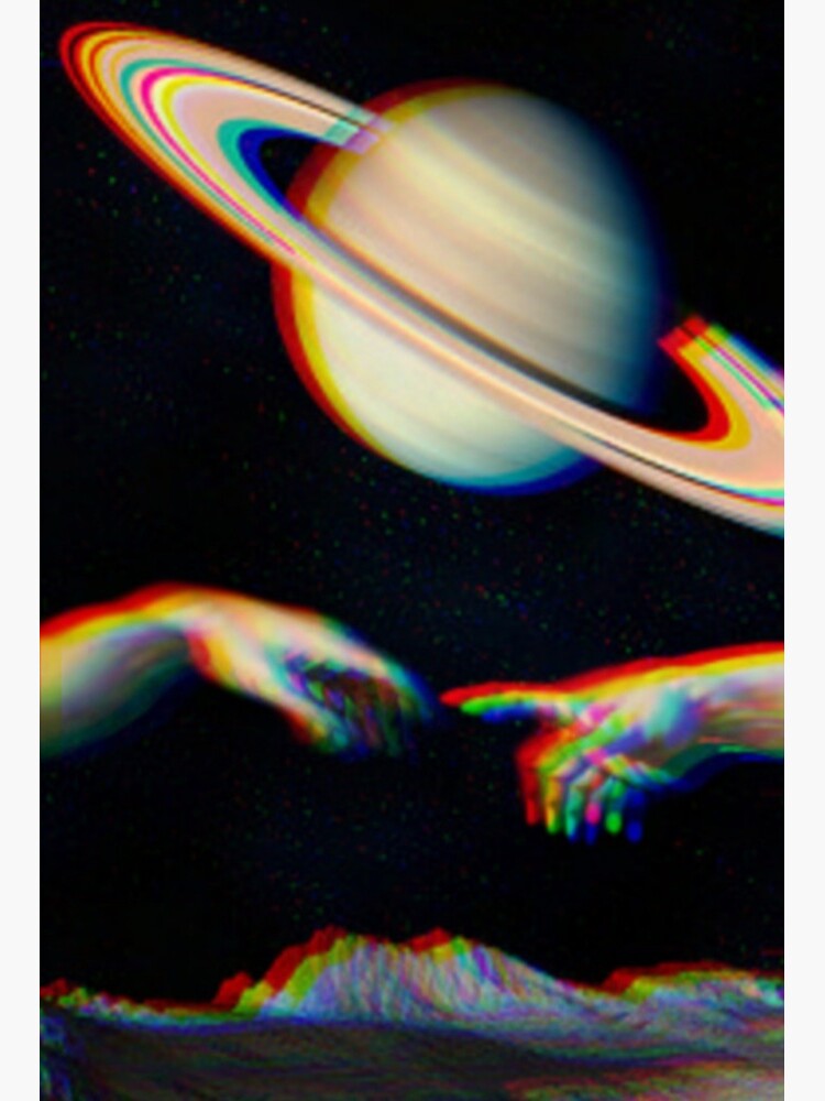 Trippy Aesthetic Saturn Hands Art Board Print By Chaoticgravity Redbubble