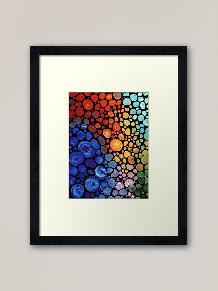 Abstract 1 Colorful Mosaic Painting Labor Of Love By Sharon Cummings Framed Art Print By Sharoncummings Redbubble