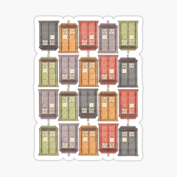 Assorted Police Boxes Sticker