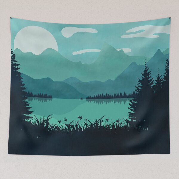Item preview, Lake in the Mountains Landscape  designed and sold by anabear-art.