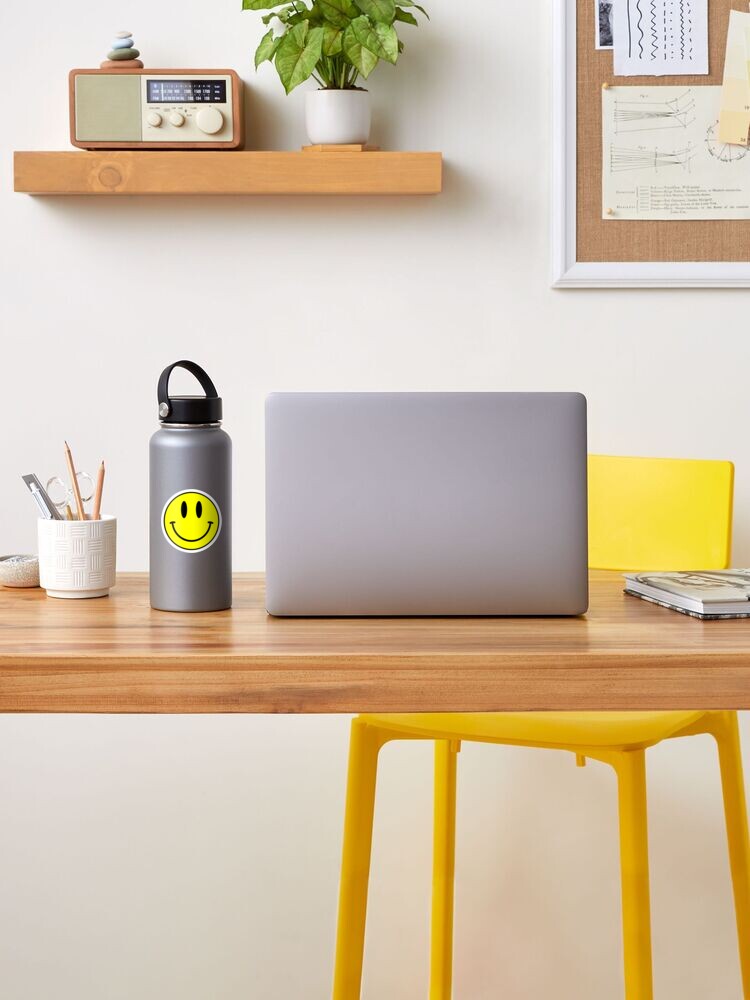 Thumbnail 2 of 3, Sticker, Acid House Smile Face designed and sold by Chairboy.