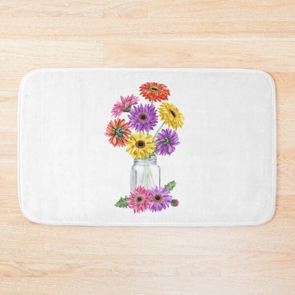 Item preview,  Watercolor Multicolor Gerbera Daisy Mason Jar designed and sold by ColorFlowArt.