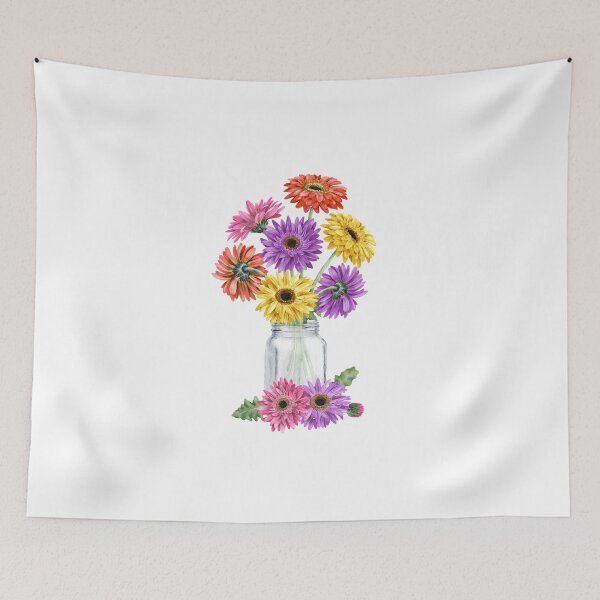 Item preview,  Watercolor Multicolor Gerbera Daisy Mason Jar designed and sold by ColorFlowArt.