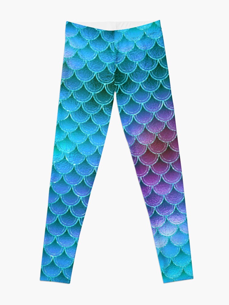 Discover Blue Purple Mermaid Pattern Leggings