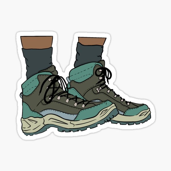 Sticker Wanderschuhe Redbubble