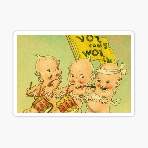 Kewpie Votes For Women Suffrage Art Sticker
