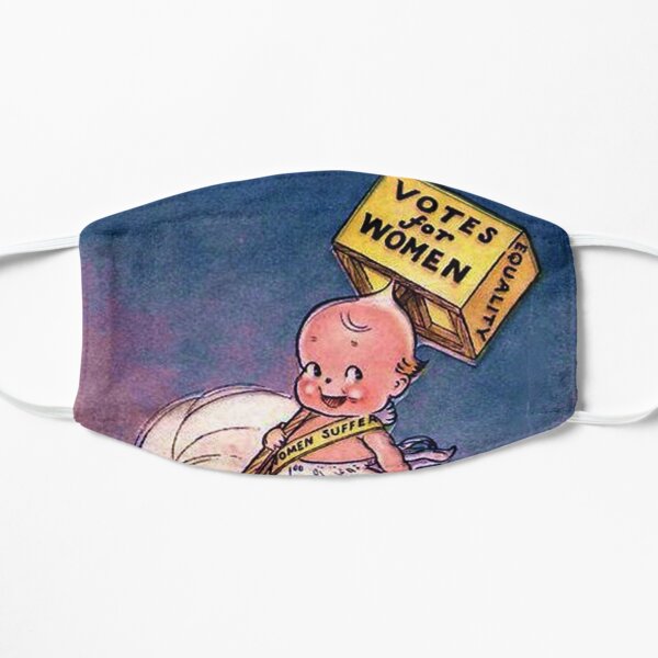 Kewpie Votes For Women Suffrage Art In Blue Flat Mask
