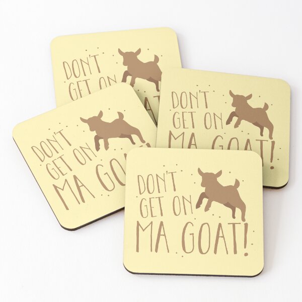 Item preview, Don't get on MA GOAT! funny goats pun with baby goat designed and sold by jazzydevil.