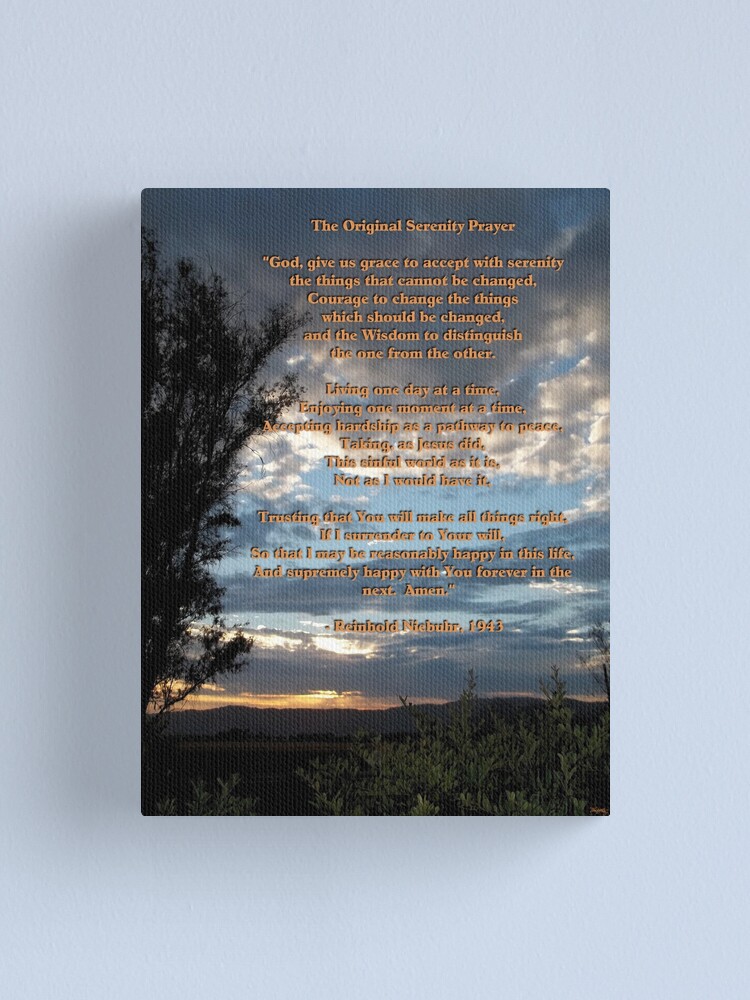 the original serenity prayer canvas print by gusmccarthy