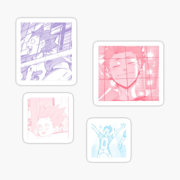 Haikyuu Tendou Satori Pastel Manga Panels Sticker