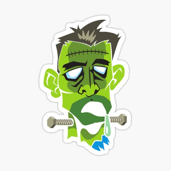 "Drooling zombie" Sticker for Sale by Orangegrph Redbubble