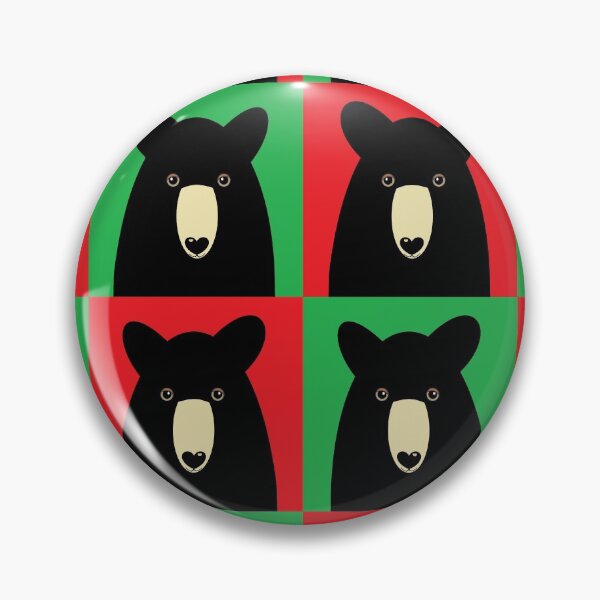 Item preview, BLACK BEAR ON RED & GREEN designed and sold by Jean Gregory Evans.