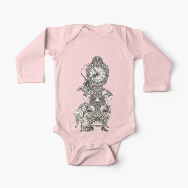 Clock Long Sleeve Baby One-Piece