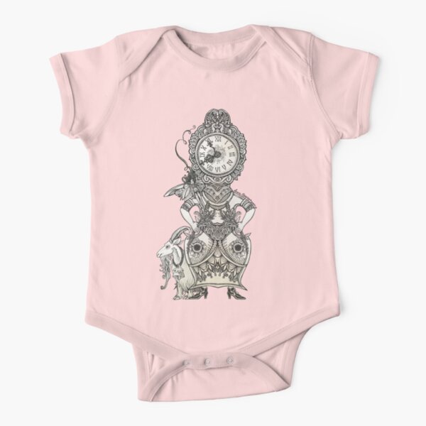 Clock Short Sleeve Baby One-Piece