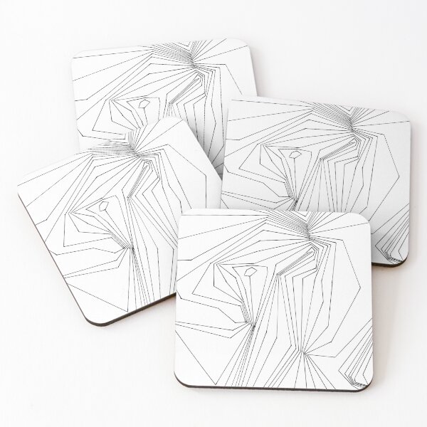 Item preview, Confinement   Black Ink on White Geometric Drawing designed and sold by nancyjcreates.