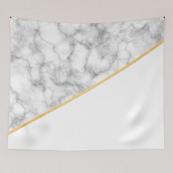 Item preview, Classic Marble, White, and Gold Stripe designed and sold by CreateHappy.