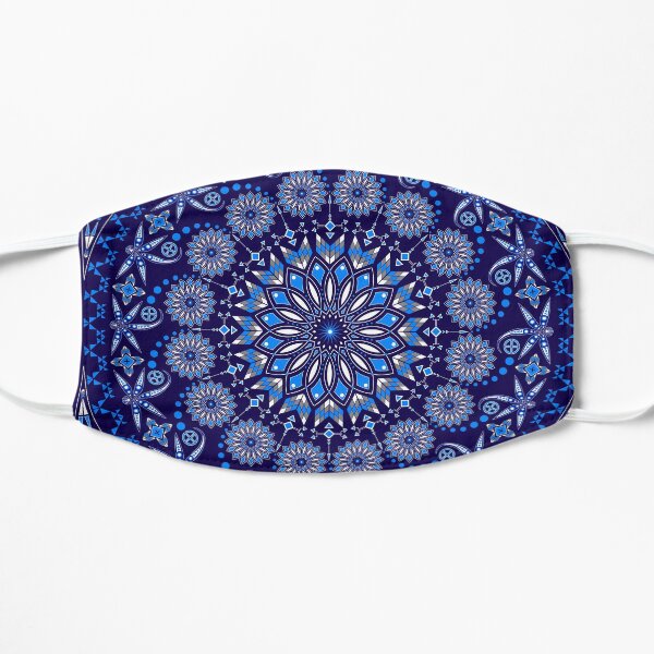 Visit from the Ancestors (Dragonfly) Blue and white Flat Mask