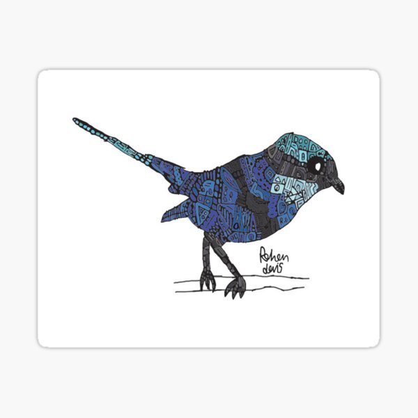 Robot Blue Fairy Wren Sticker