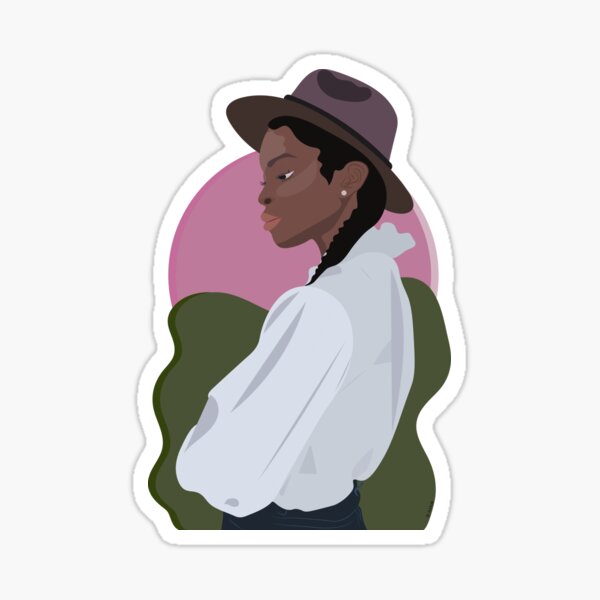 Girl With A Cool Hat Sticker