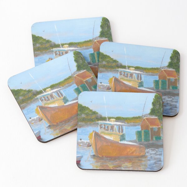 Item preview, Cape Porpoise Maine Lobster Boat with Shack  designed and sold by Roseann Meserve.