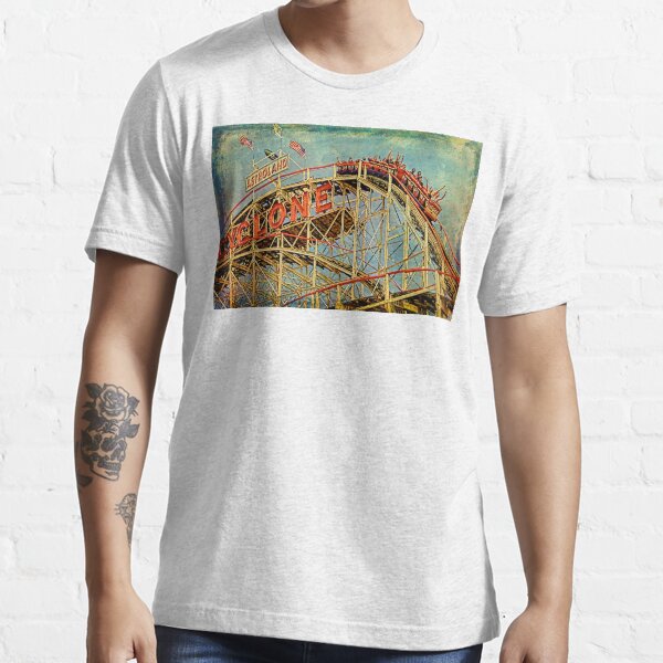 "Riding The Famous Cyclone Roller Coaster" Tshirt for Sale by