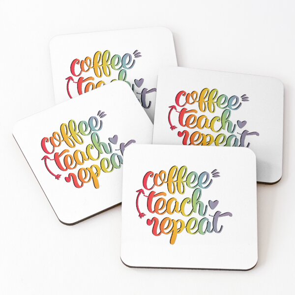 Item preview, Coffee Teach Repeat slogan for teachers designed and sold by mackenziebriann.