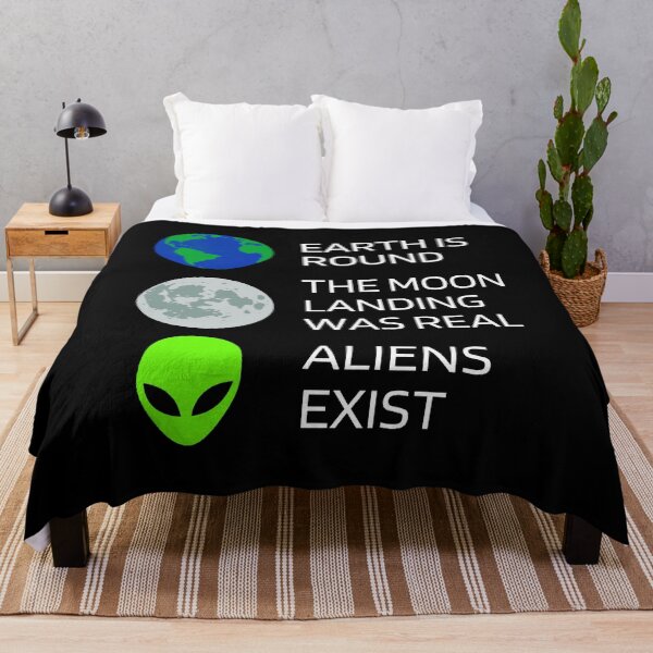 Item preview, Earth is round, moon landing was real, & aliens exist anti conspiracy design designed and sold by NotoriousGalaxy.