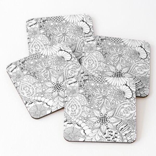 Item preview, Flower Doodles designed and sold by Tabby's Tangled Art.