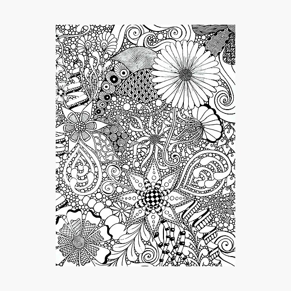 Item preview, Flower Doodles designed and sold by Tabby's Tangled Art.