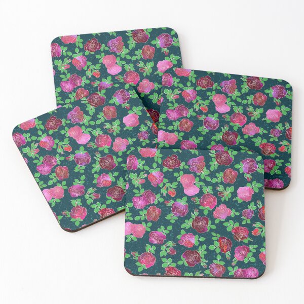 Item preview, Roses with Gilded Edges on Green designed and sold by ArtfulFreddy.