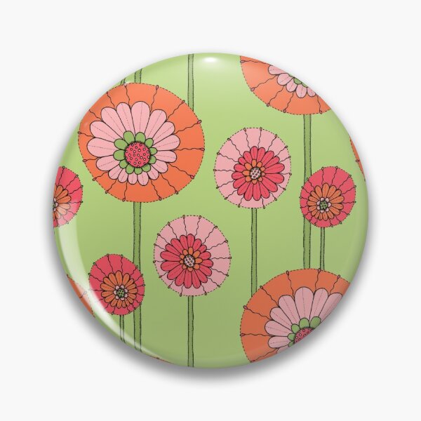Item preview, Orange Lollipop Flowers on Green Pattern designed and sold by Diana Garrison.