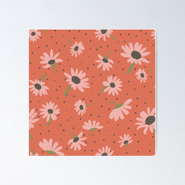 Item preview, Coral Stem Daisy Floral designed and sold by StudioPosies.