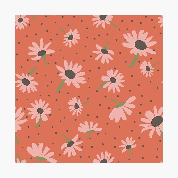 Item preview, Coral Stem Daisy Floral designed and sold by StudioPosies.