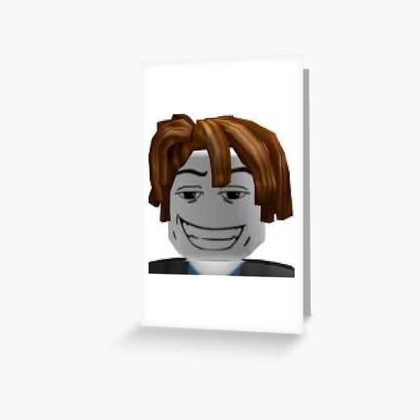 Roblox Bacon Hair Greeting Cards Redbubble - bearded alien roblox