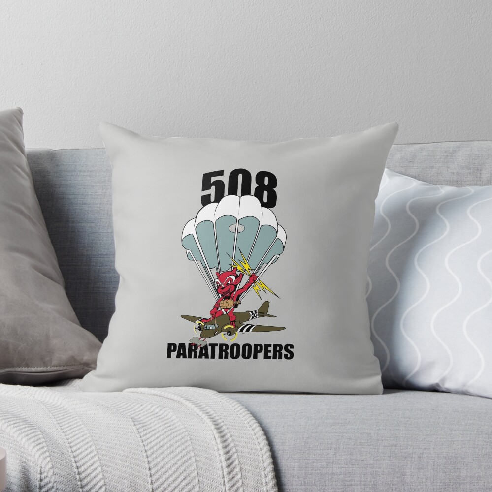 508 PARATROOPERS CARTOON Throw Pillow