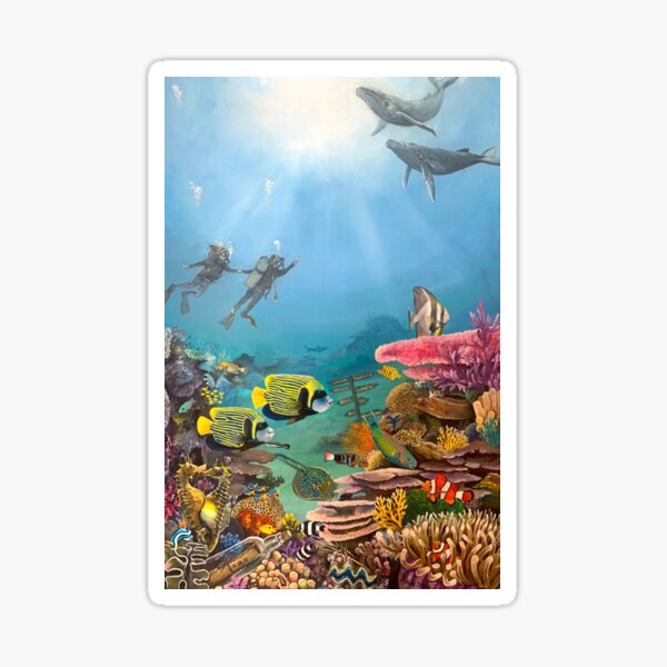 Diving in Sticker