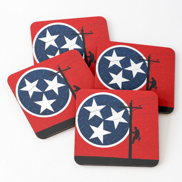 Item preview, Lineman on pole with Tennessee Flag Background designed and sold by Ken Macune.