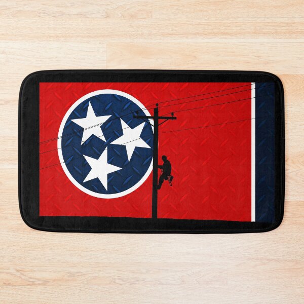 Item preview, Lineman on pole with Tennessee Flag Background designed and sold by Ken Macune.