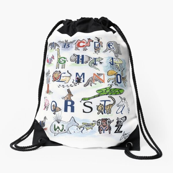 Alphabet animals Drawstring Bag