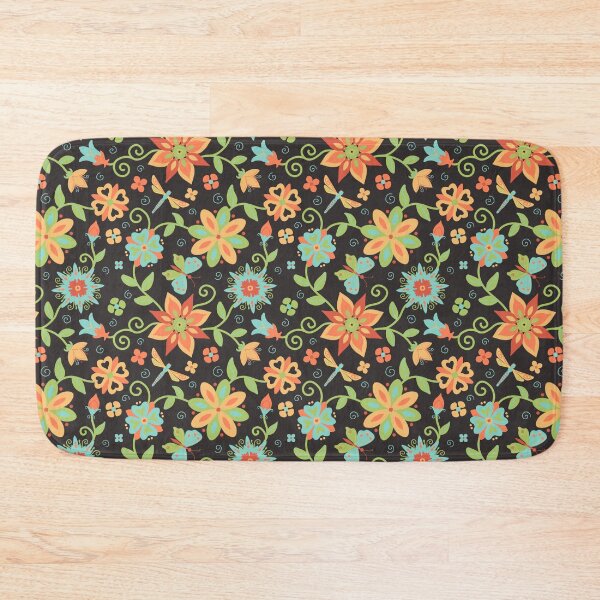 Item preview, Bright Flowers on Black Background designed and sold by Diana Garrison.