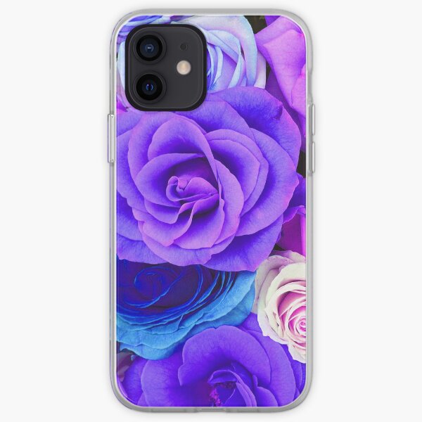 Colorful Roses Collage-Cool Tones iPhone Soft Case