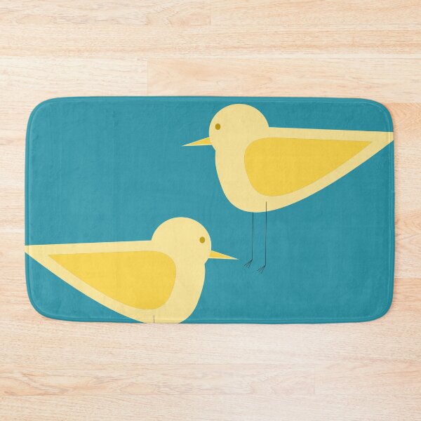 Item preview, Shorebirds Pair - Minimalist Retro Mid Century Modern Birds in Yellow and Blue designed and sold by kierkegaard.