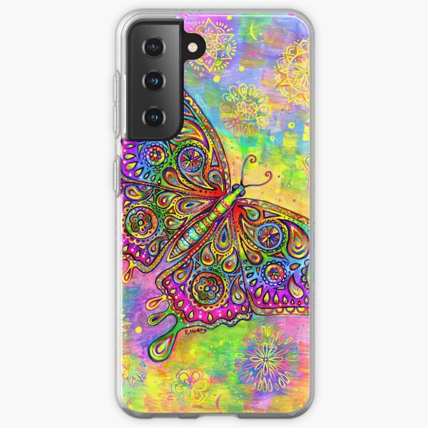 Colorful Psychedelic Rainbow Paisley Bohemian Butterfly Samsung Galaxy Soft Case